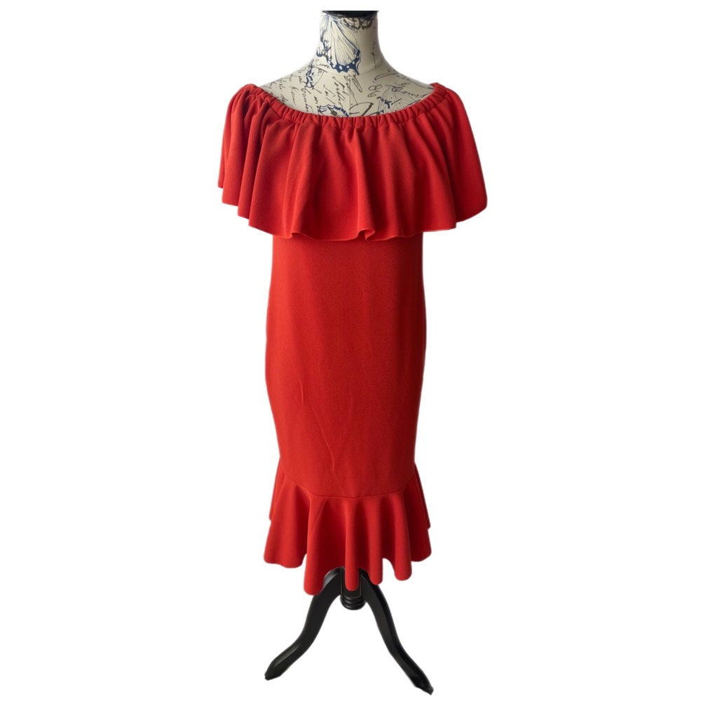 NWT LuLaRoe Burnt Orange Cici Dress Wear On or Off Shoulder Knee Length